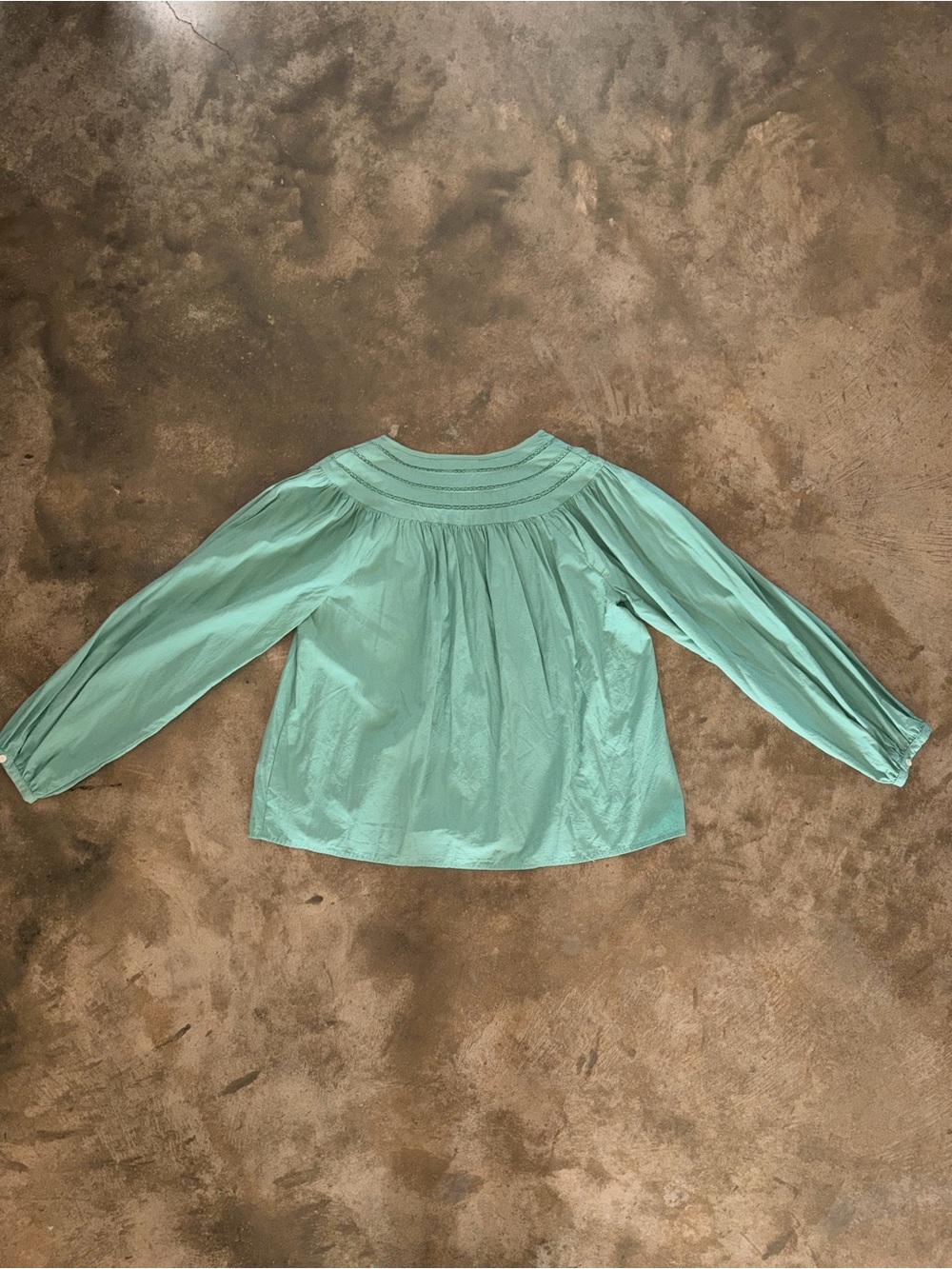 Universal Thread Sage Green Peasant Blouse Long Sleeve Boho Top S - Picture 2 of 9